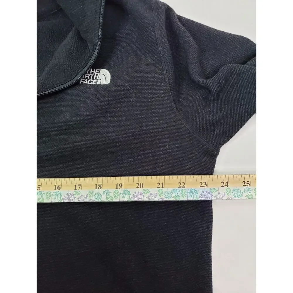 North Face Mens XL Textured Cap Rock 1/4 Zip Fleece Pullover GrayBlack Outdoors